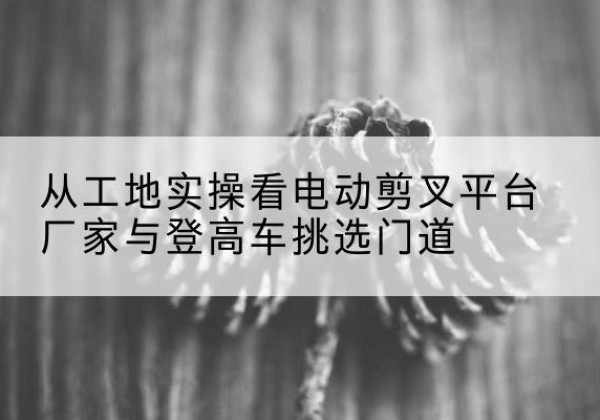 陇西电动剪叉升降平台厂家-从工地实操看电动剪叉平台厂家与登高车挑选门道